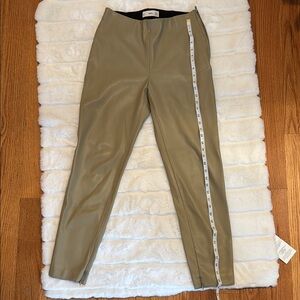 Elegant Tan Leather Trousers